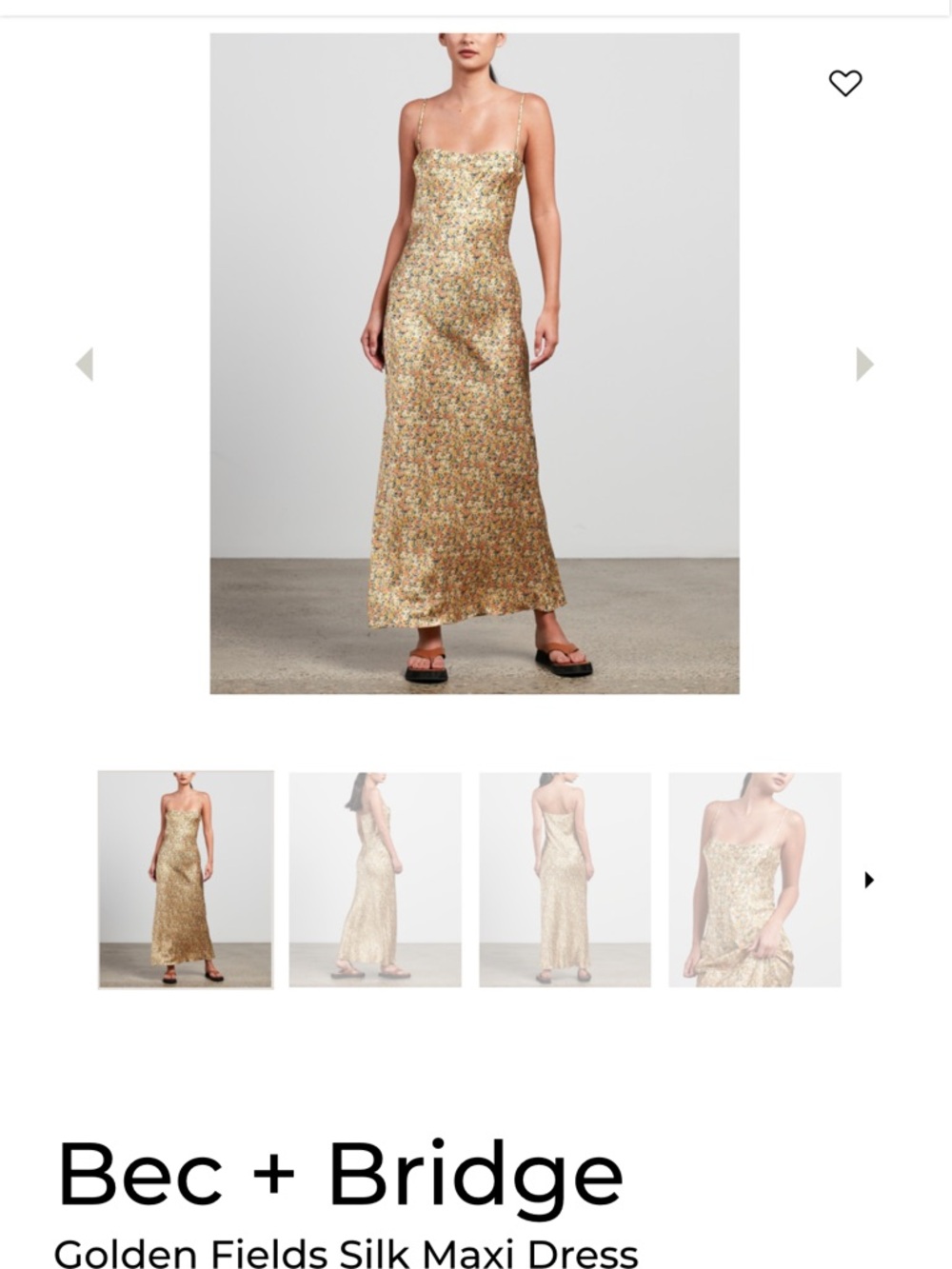 bec + bridge Gold fields silk Maxi Dress